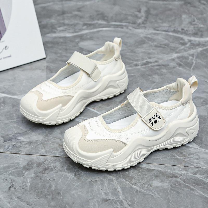 Shallow Mouth Mary Jane Women's Shoes 2025 Summer New Thick-soled Velcro Sports Sandals Women's Retro Forrest Gump Training Shoes