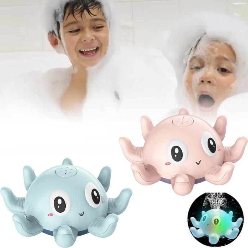 Осьминог для купания, детские игрушки, автоматическая индукция, распыление воды, душ, мигающая светодиодная лампа