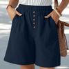 Women's Summer Loose Comfortable Sports Shorts Elastic High Waist Casual Beach Shorts With Pockets