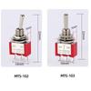 10pcs 3/6 Pin Mini Switches MTS-102 103 MTS-202 203 Toggle Switch ON-OFF-ON Micro Switch with Solder Terminal Waterproof Cap