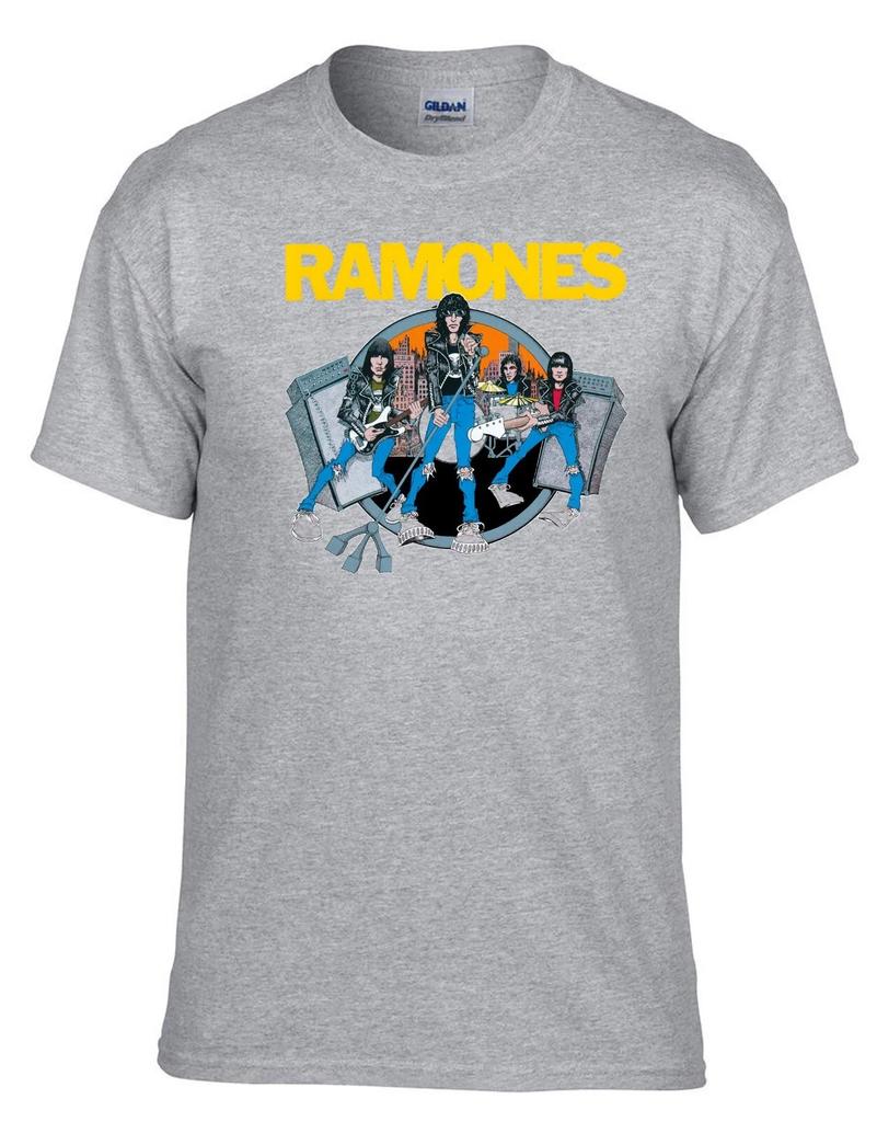 Ramones Music Rock Metal Rules Grey T-Shirt -118_Grey-