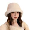 Cute Warm and Fluffy Basin Hat with A Big Head Circumference To Show Off The Face  A Small Rabbit Fur Bucket Fisherman Hat