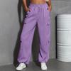 Women's Fashion Sport Solid Color Pocket Casual Sweatpants Pants