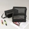 Women Wash Toiletry Bag Makeup Organizer Portable Storage Pouch Travel Black Nylon Mesh Makeup Bag Mesh Cosmetic Bag Zipper Makeup Bag For
