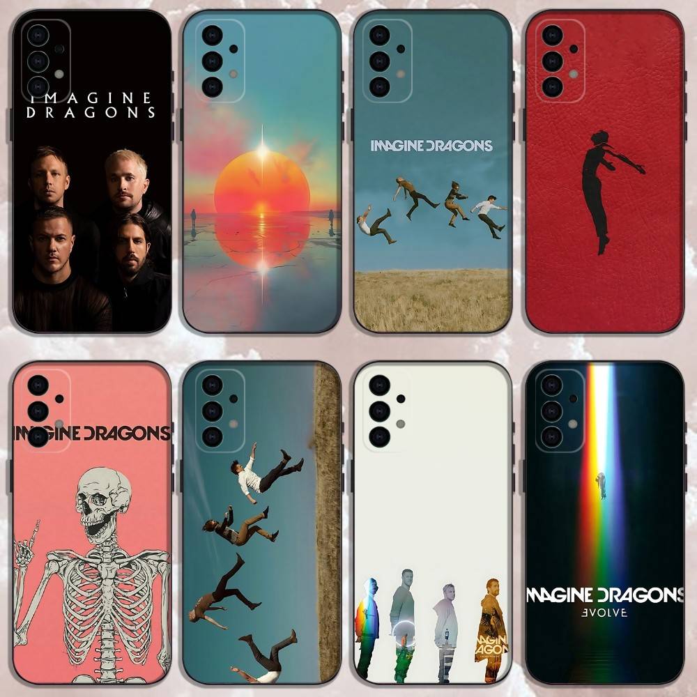Чехол для телефона из резинок Loom Band Imagine Dragons для Samsung Galaxy A13, A21s, A22, A31, A32, A52, A53, A71, A80, Мягкий черный корпус