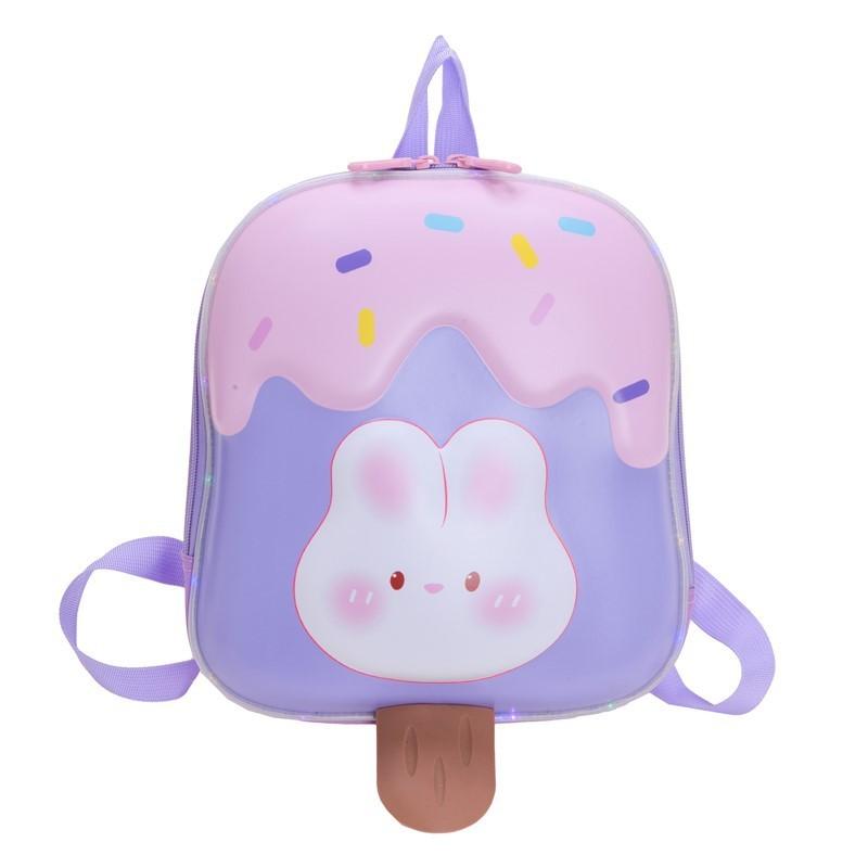 Cute Cartoon Rabbit Pattern Ice Cream Shaped Children Hard Backpack Shell