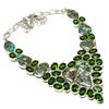 Copper Amazonite, Peridot Handmade 925 Sterling Silver Jewelry Necklace 18" H1b42