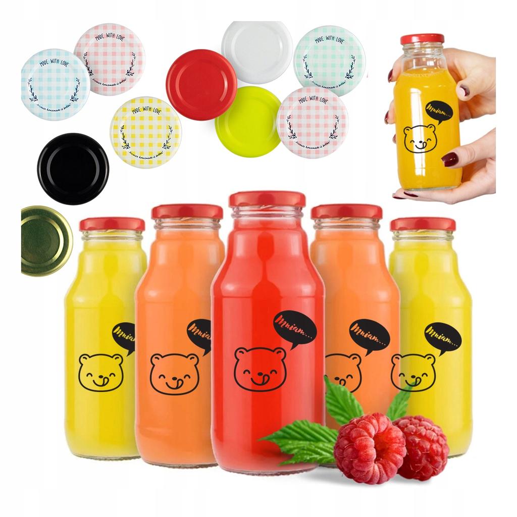 5X Butelka Kubuś 330Ml Z Nadrukiem Butelki Na Sok Soki Syrop Wodę Mleko