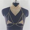 Women Body Chain Jewelry Layered Chest Chains Rhinestone Necklace Rave Party Nightclub Body Jewelry Accessories for Women Girls