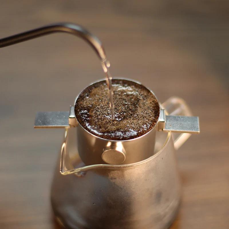 Нержавеющая сталь 304, подвесной фильтр для кофе, чашка, портативный фильтр для ручной промывки, бумажный фильтр, воронка без фильтра, кофейная посуда