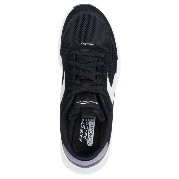 Skechers Skech-Air Court - Air Wave Удобные Прочные Низкие Повседневные Кроссовки Женские Черно-Белые 150076-BKWG