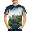 Kids Clothes Boys Tshirt Short Sleeve Children's T-Shirts 3D Building Blocks Print Funny Children Summer Clothes Girls Clothes