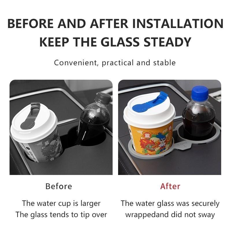 Car Central Control Crystal Box Silicone Water Cup Holder Storage Box For Tesla Model 3/Y 2021-2022 Auto Interior Accessories