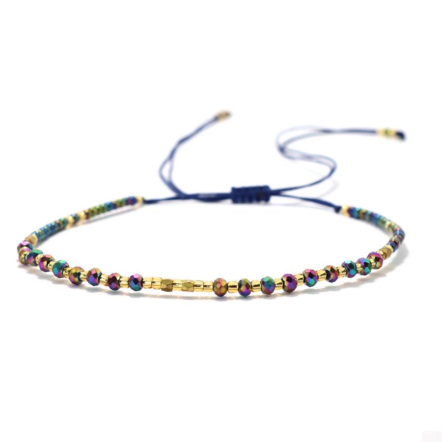 Стеклянный хрустальный бисер изысканный маленький браслет женский рисовый бисер нить ручная работа пара счастливая ручная веревка для подруг