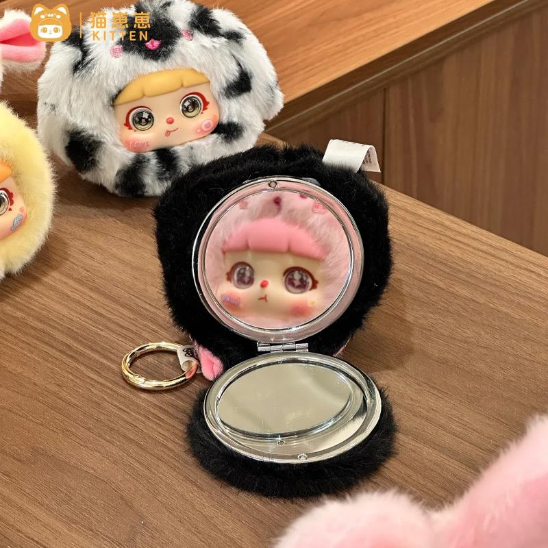 Kitten Makeup Mirror Series Blind Box Trendy Toys Desktop Ornament Backpack Pendant Travel Foldable Portable Useful Daily Gifts