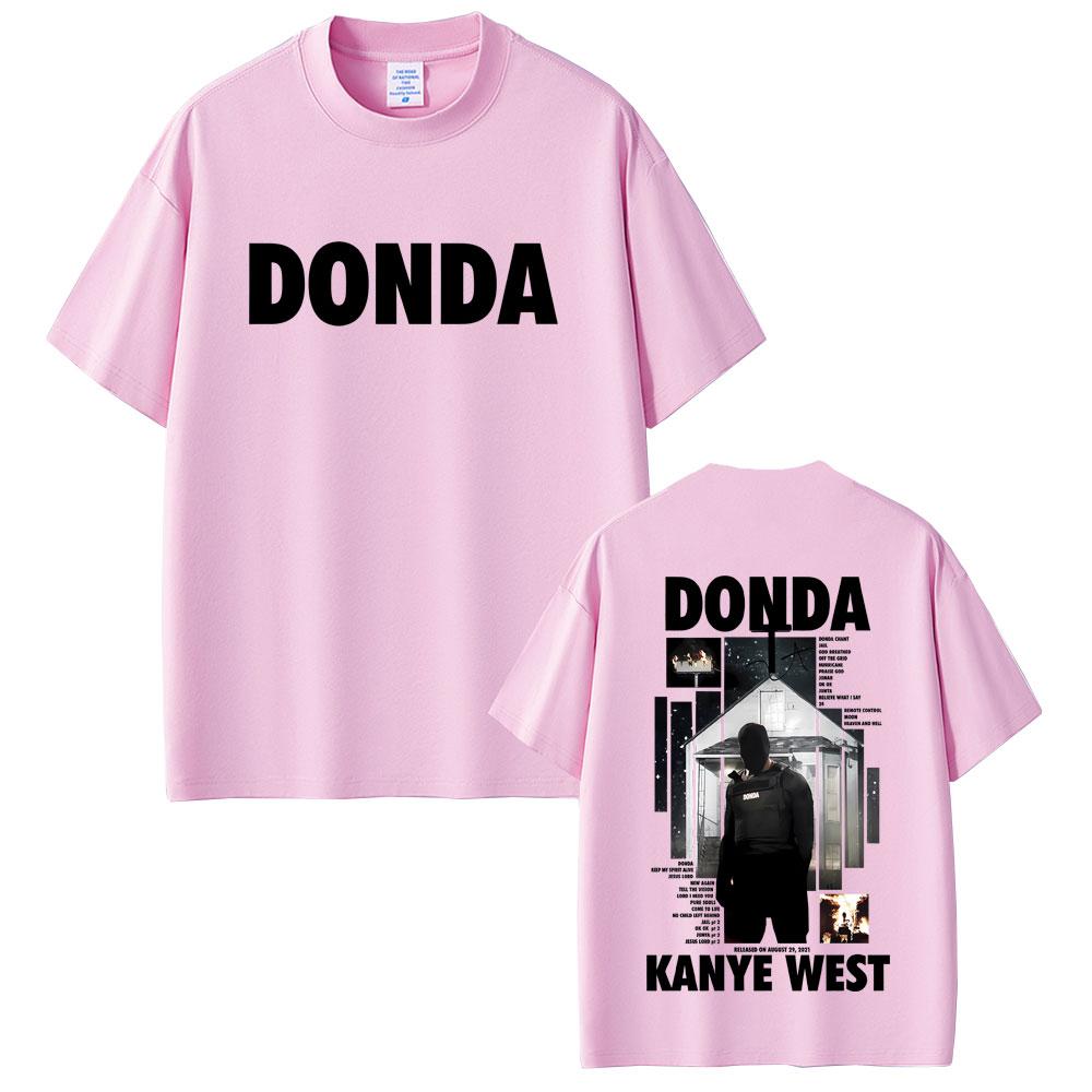 Футболка с принтом с обеих сторон Donda рэпера Канье Уэста Унисекс Женская Хип-Хоп Мода Поп-Музыка Футболки Унисекс Винтажные Футболки
