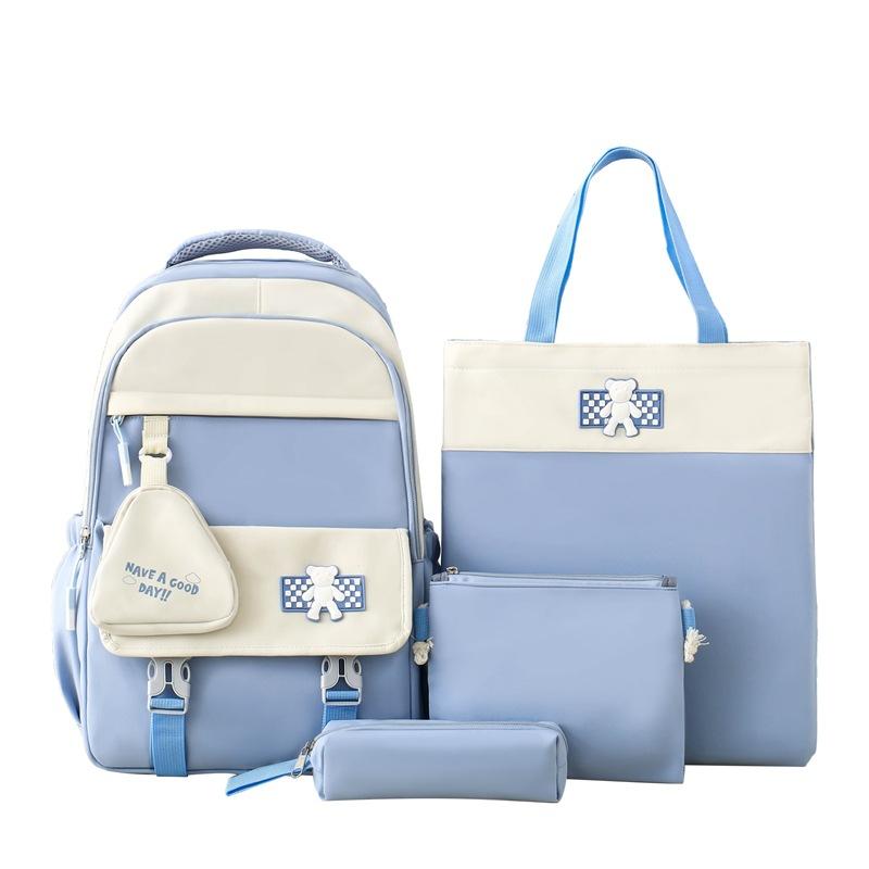 Комплект из четырех рюкзаков в студенческом стиле для женщин, рюкзак для старшеклассников, большая вместимость, школьная сумка