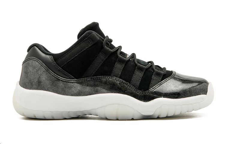 Детские кроссовки Jordan 11 Retro Low Barons (GS) Черный/Металлик Серебристо-Белый