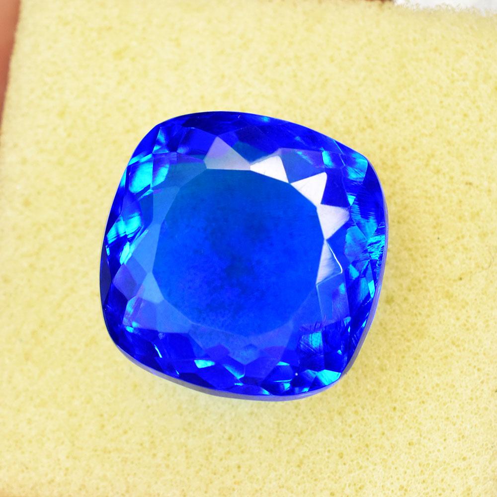 Natural Flawless Blue Sapphire 23x23mm Square Cushion Cut Gemstone