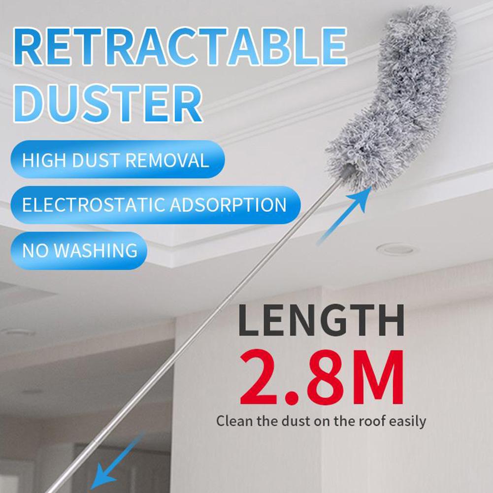 Telescopic Cleaning Duster Brush Extended Long Crevice Spider Web Feather Brushes Bendable Household Dust Clean Remover