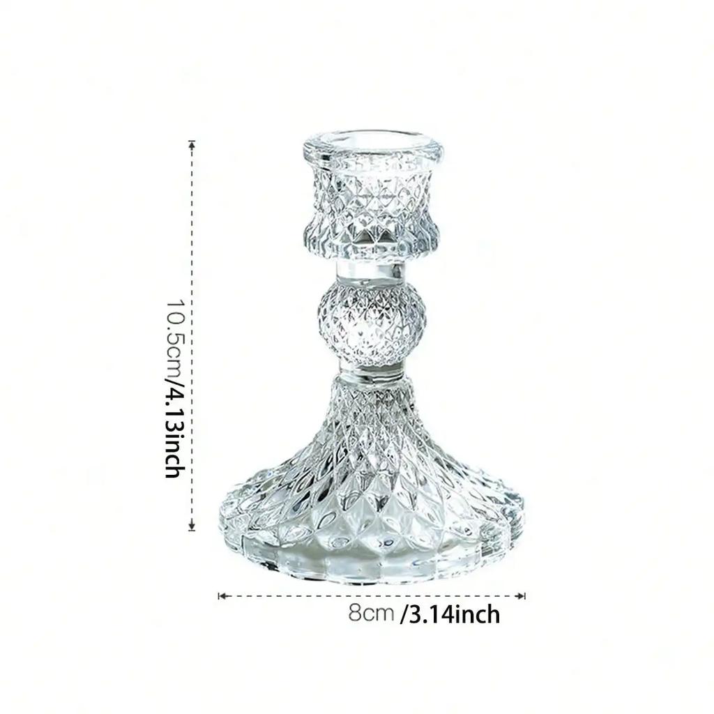 Candle Holders Retro Transparent Glass Candle Holders Suitable For Pillar Candles, Weddings, Holiday Parties Decoration