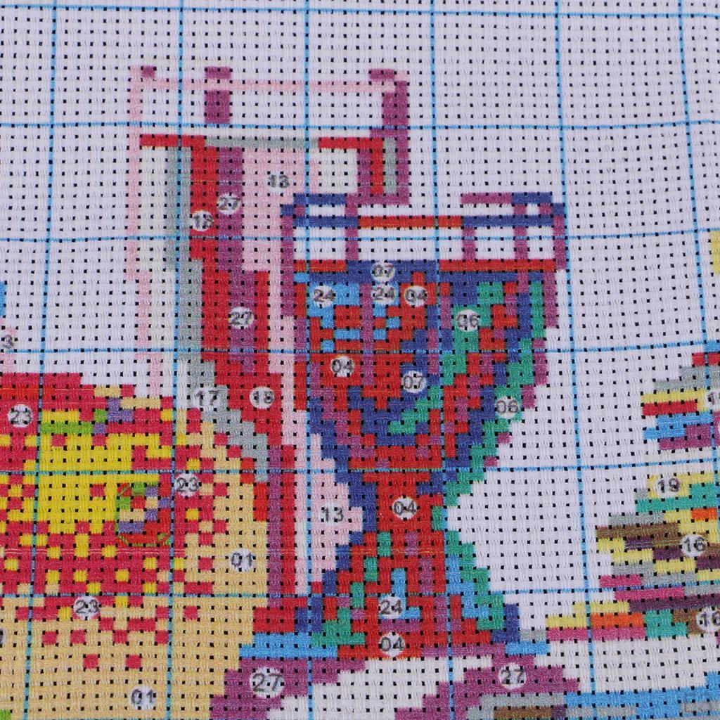 Стежок Фруктовые цветы Счетный готовый принт Вышивка DIY Рукоделие