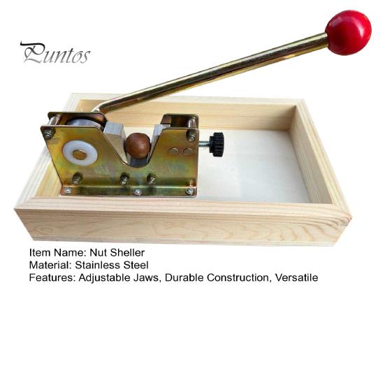 Регулируемый орехокол с деревянной основой для грецких орехов, миндаля, пекана, орехокол с рычагом из нержавеющей стали для фундука, макадамии