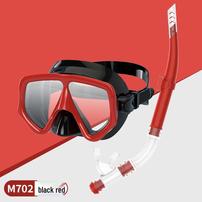 Snorkeling Set: Wide-View Mask & Semi-Dry Breathing Tube - Silicone Diving Goggles 2-Piece Kit