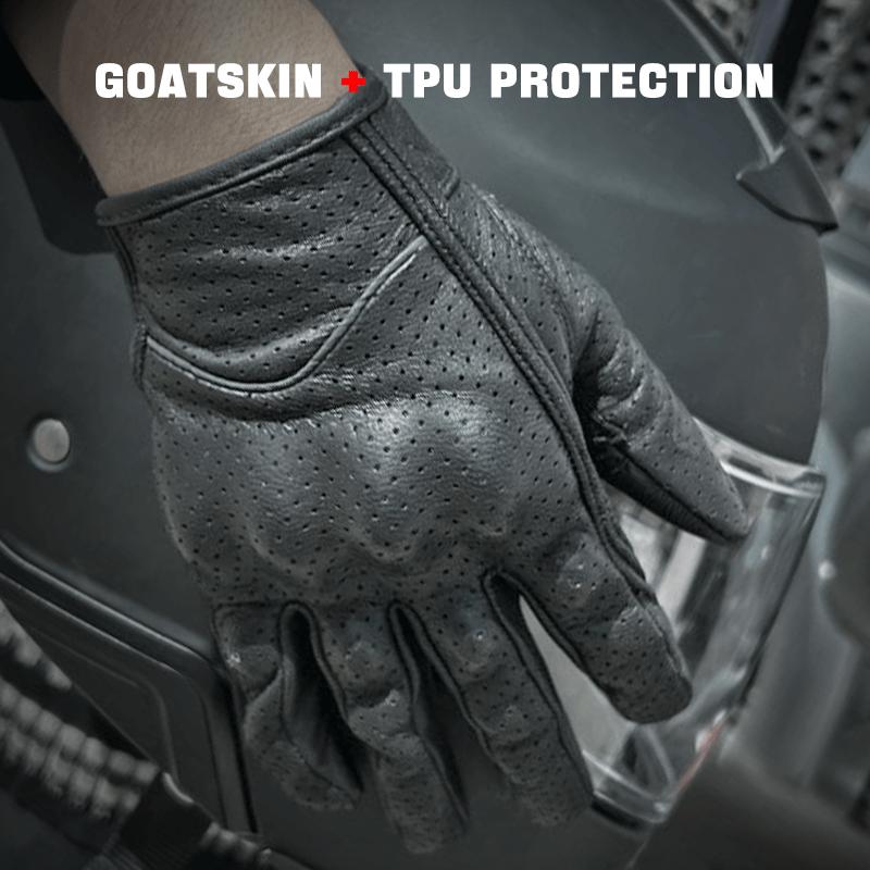 Retro Goat Skin Motorcycle Gloves Comfortable Flexible Protective Breathable Custom Logo OEM ODM Manufacturer