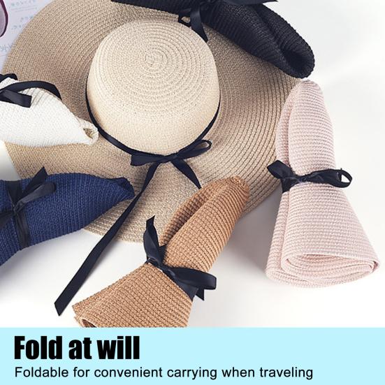 Women Straw Hat Wide Brim Lace-up Lightweight Quick-Drying Hat Hiking Sun Protection Hat Walking Neck