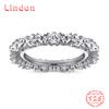 Lindon Classic 925 Sterling Silver Zircon Ring Ladies Jewelry Wedding Promise Party Gift