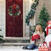 Christmas Wreath for Front Door 16-inch Artificial Winter Hanging Front Door Window Wreath with