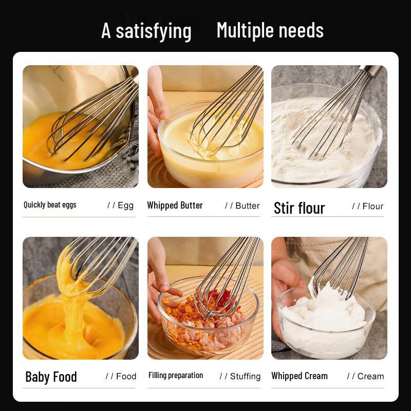 Zhaoran 304 Stainless Steel Manual Egg Whisk Set
