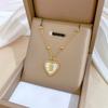 Light Luxury Butterfly Heart Zircon Pendant Necklace Stainless Steel Trendy Geometric Choker Jewelry Party Gifts For Women Girls