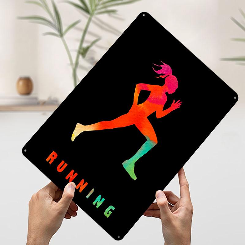 Running Sports Colorful Tinplate Poster Customized Wall Art Vintage Metal Signs Retro Tin Plaque for Bedroom Decoration Gaming