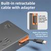 Компактная плоская сетевая розетка с USB-портами C, удлинитель для нескольких устройств, экономия места