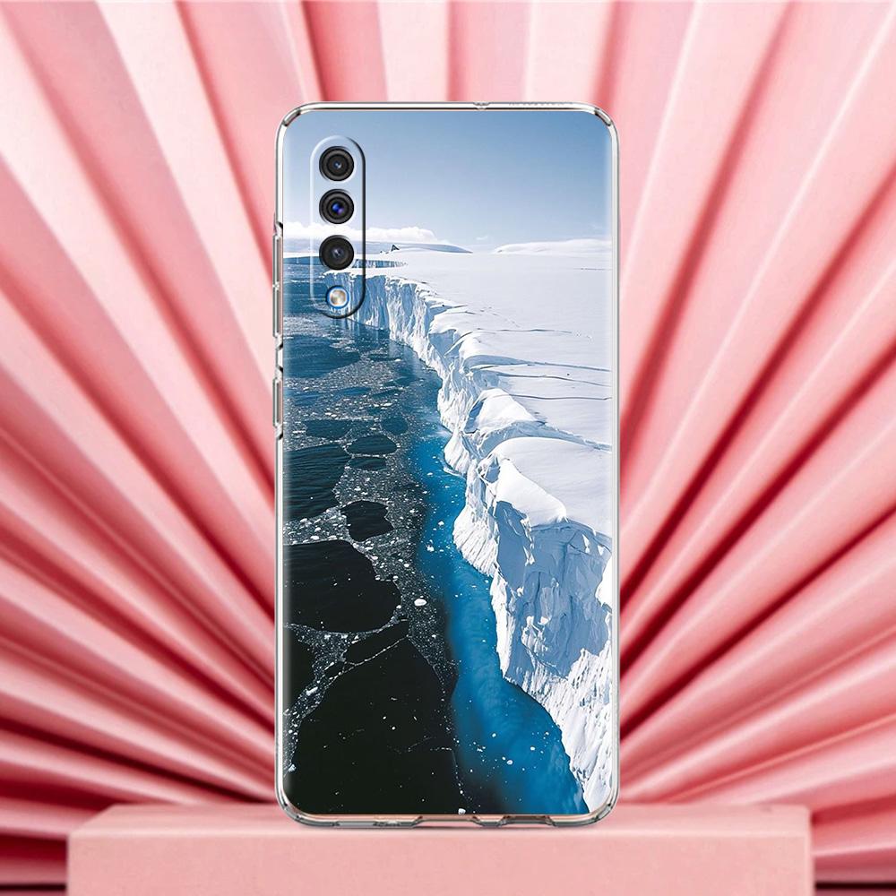 Чехол для телефона Samsung A56 A36 A26 A24 A16 A14 A12 A32 A50 A70 A22 A40 A34 A54 A42 A52 5G A04s A06 Обложка Антарктика снежный пейзаж
