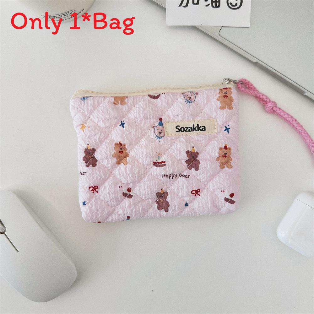 Cute Floral Cotton Wallet With Zip Pouch For Daily Use And Travel Storage For Girls