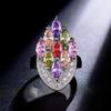 Ethnic Style Popular Ring For Women, Colorful Micro-Inlaid Aaa Zircon Ring Hand Jewelry