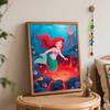 Disney Цифровой набор для масляной живописи Арт-набор Русалка Подводный вулкан Ручная раскраска Картина Декор для дома
