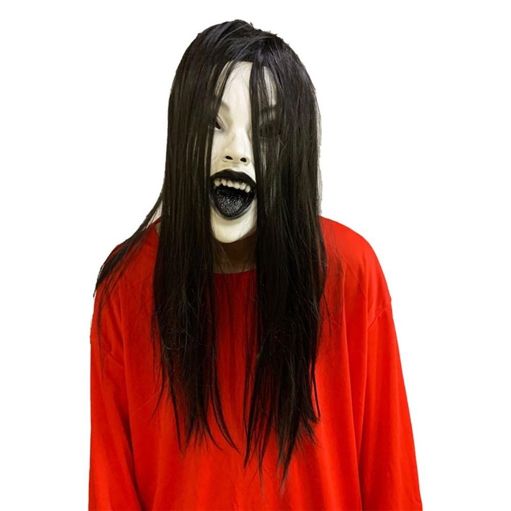 Latex Mask Halloween Decoration Long Hair Party Cosplay Costume Creepier Headgear Ghost House