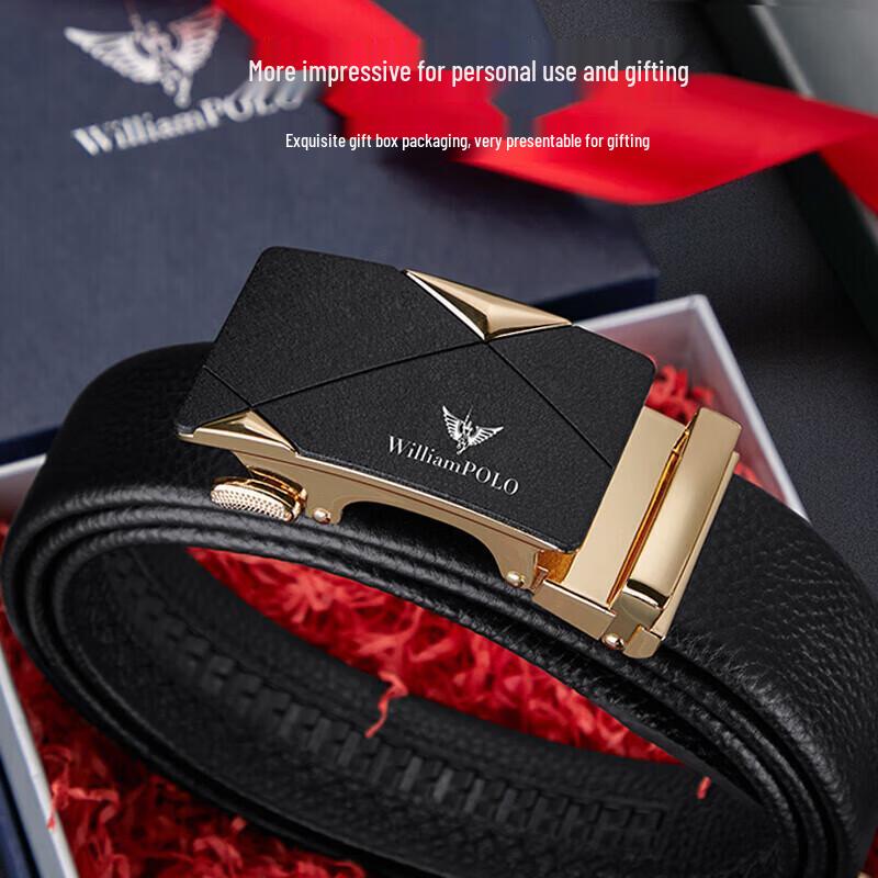 Мужской ремень WILLIAMPOLO, первый слой, из коровьей кожи, с автоматической пряжкой