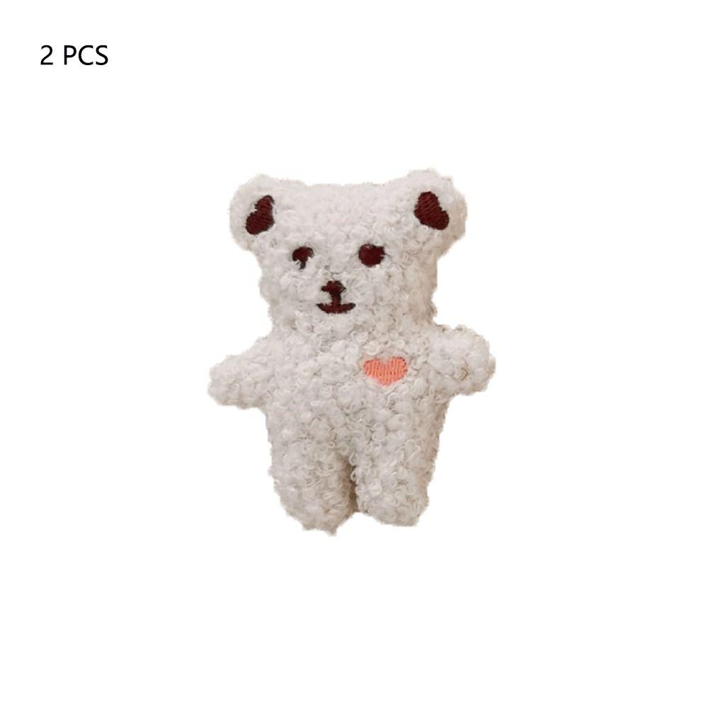 2 PCS Lovely Decal Cute Cartoon Magnet Refrigerator Sticker 3D Plush Decals Bear Fridge Sticker