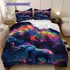 Elephant Pattern Bedding Quilt Set Quilt Cover Pillowcase Home Decoration Birthday Gift (1 * duvet cover + 2 * pillowcase, without core)