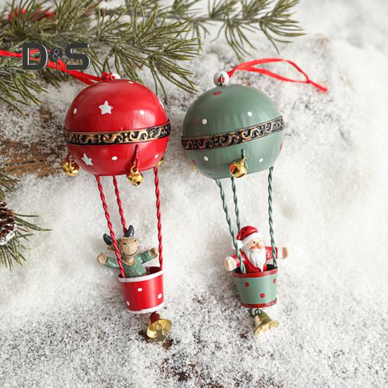 Рождественский кулон, железный воздушный шар, украшение с колокольчиком, фигурка Санта-Клауса, подвесные украшения в виде воздушного шара для рождественской елки, стола, камина
