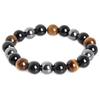 Bracelet - SOBZK - Craze - Triple Bracelet - Hematite - Black Obsidian - Tiger's Eye