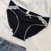 Women Underpants Lace Bow Decor Mid Waist Great Breathability Daily Wear Sleep