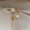 K real gold electroplated silver needle zircon dripping oil star earrings light luxury high-end stud earrings European and American retro earrings