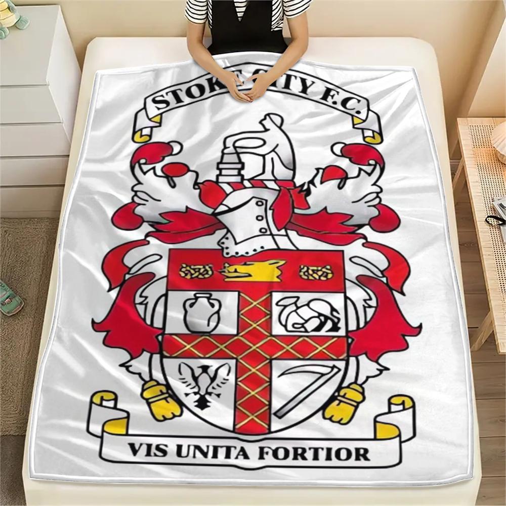 1PC Stoke City FC Print Flannel Blanket, High quality Comfortable for All Seasons, Home Decor, Warmth and Comfort, Perfect for Christmas Gifts182