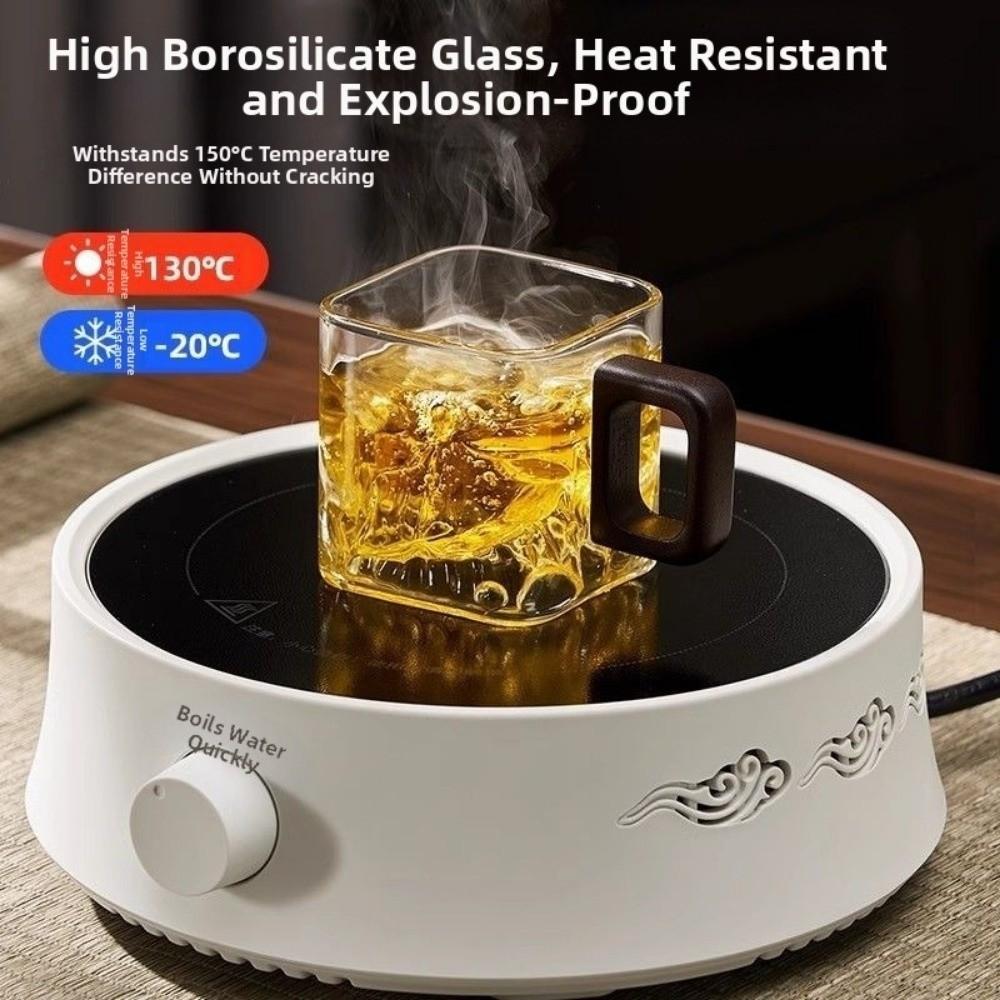 High-Temperature Resistant Clear Glass Cup Thicken Coffee Mug Latte Glass Cup Household